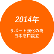 2014年 サポート強化の為 日本窓口設立